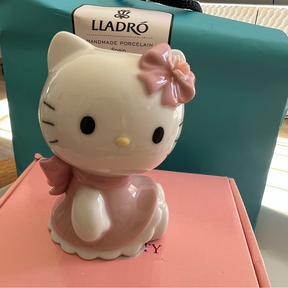 Pink and White Porcelain Figurine